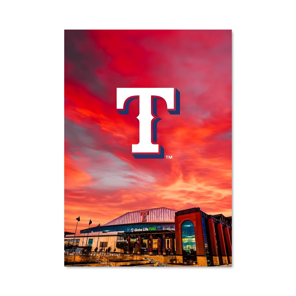 Poster Sunset at Rangers Stadium – affiche Baseball